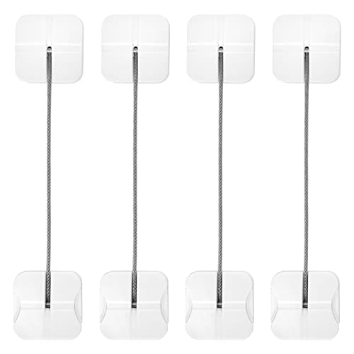 Child Safety Cabinet Lock 4 Pack, Maveek Baby Proof Refridgerator Button Lock Self Adhesive for Kids White, Safe Freezer Door Fridge Drawer Kitchen Oven Toilet Seat Keyless 8 Extra Stick Pads No Screw by maveek