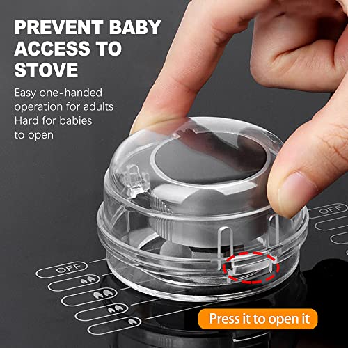 ZukoCert Stove Knob Covers for Child Safety, Thermostability Clear Easy Cleaning Gas Stove Knob Covers Protect Kids with A Child Proof Lock, Oven Knob Covers for Child Safety (5 Pack) from 