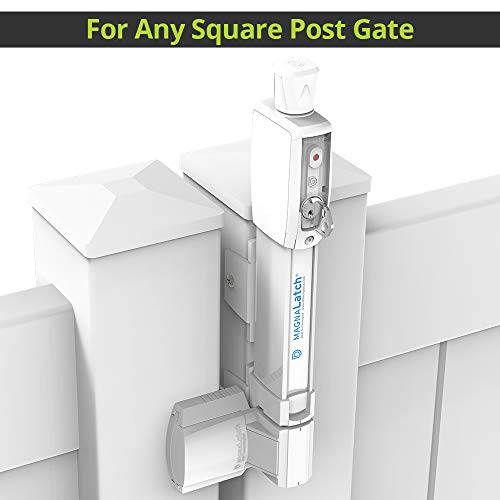 D&D Technologies ML3VPKAWT MagnaLatch Vertical Pull, Child & Pet Safety Magnetic Gate Latch and Lock, for Any Square Gate White by D&D TECHNOLOGIES