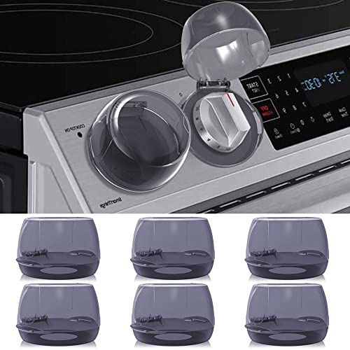 Stove Knob Covers Child Safety (6-Pack), Upgraded Design Baby Proof Locks, Universal Size Baby Safety Gas Guards, Oven and Stove Knobs Childproof Universal Fit Child Safety Guards from yunkey