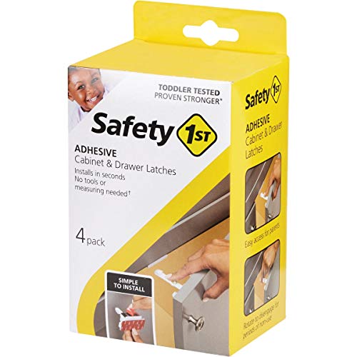 Safety 1st Adhesive Cabinet 4 Piece Latch for Childproofing, White, One Size by Dorel Juvenile Group-CA