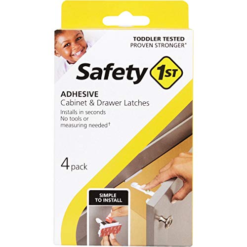 Safety 1st Adhesive Cabinet 4 Piece Latch for Childproofing, White, One Size by Dorel Juvenile Group-CA
