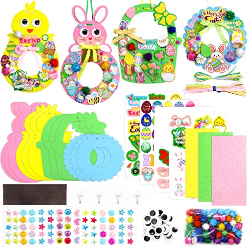Easter Crafts for Kids Ages 4-8 Foam Magnet Craft Bunny Chicks Basket Wreath for Front Door Decorations Decor Stickers Kit DIY Tree Ornaments 12 Sets Cutouts Rabbit Party Favors from ceiba tree