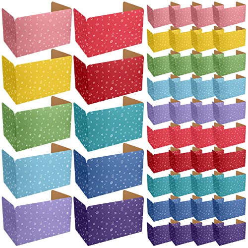 50 Pieces Privacy Boards Folders Bulk for Student Colored Classroom Desk Partition Divider Panels Cardboard Trifold Privacy Study Carrels for School Student Teacher Office Home Supplies, 10 Colors by Sherr