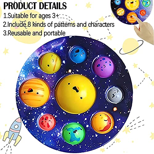Lamvpker Solar System Dimple for Kids Simple Planet Dimple Oversize Poppet Fidget Toy Space Astronomy Space Toys Educational Toys for Party Favors Christmas Birthday Gift from Lamvpker