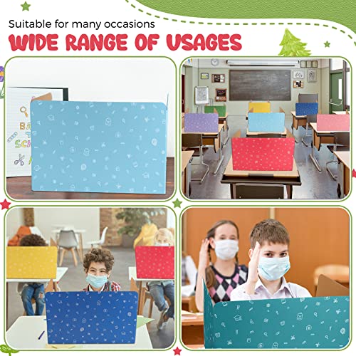 50 Pieces Privacy Boards Folders Bulk for Student Colored Classroom Desk Partition Divider Panels Cardboard Trifold Privacy Study Carrels for School Student Teacher Office Home Supplies, 10 Colors by Sherr