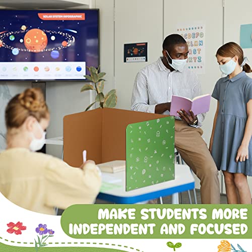 50 Pieces Privacy Boards Folders Bulk for Student Colored Classroom Desk Partition Divider Panels Cardboard Trifold Privacy Study Carrels for School Student Teacher Office Home Supplies, 10 Colors by Sherr