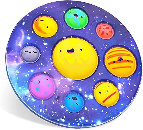 Lamvpker Solar System Dimple for Kids Simple Planet Dimple Oversize Poppet Fidget Toy Space Astronomy Space Toys Educational Toys for Party Favors Christmas Birthday Gift from Lamvpker