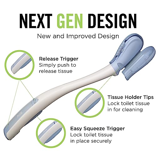 Juvo Toilet Aid - 18â Long Reach Personal Wiping Aid with Hygienic Cover - Easy Use Comfort Self Wiper for Toileting (SATA01) by Juvo