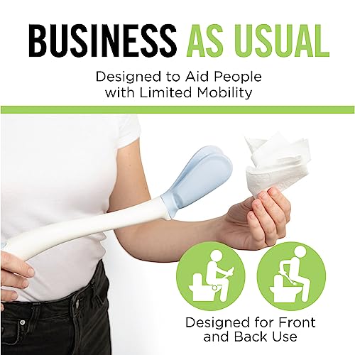 Juvo Toilet Aid - 18â Long Reach Personal Wiping Aid with Hygienic Cover - Easy Use Comfort Self Wiper for Toileting (SATA01) by Juvo