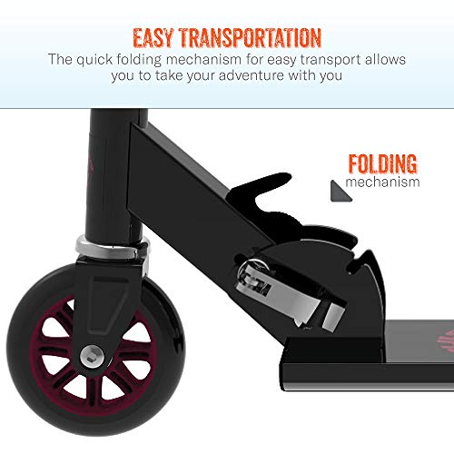 Pulse Performance Products 2 Wheel Aluminum Folding Scooter - Red/Black by Bravo Sports