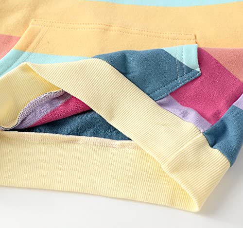 Julerwoo Girls Cotton Pink Sweatshirts Pullover Matching Hoodie Tops (9-10Years, Color Stripe) from 