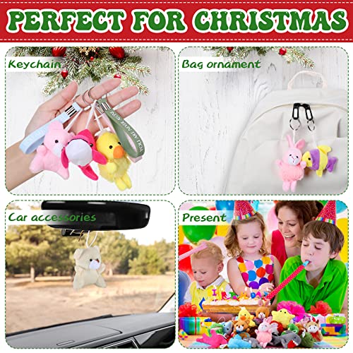 HyDren 120 Pcs Mini Animal Plush Toys Party Favors Small Stuffed Animals Bulk Cute Jungle Sea Animal Toy Keychain Decoration Birthday Party, Christmas, Classroom Prize, Teacher Student Award, Gift from HyDren