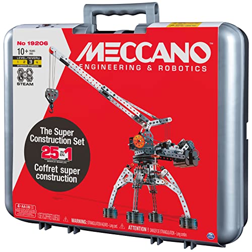 Meccano, Super Construction 25-in-1 Motorized Building Set, STEAM Education Toy, 638 Parts, for Ages 10+ from Spin Master