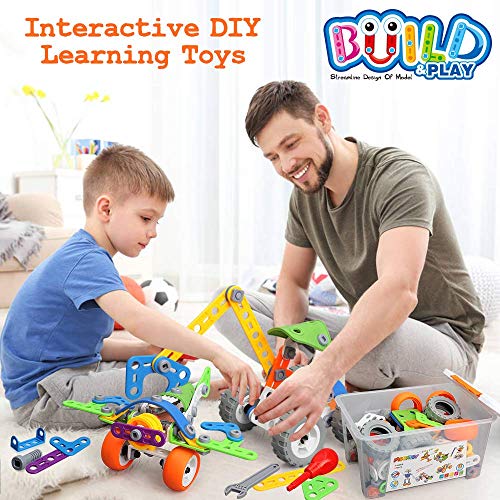 175 Pieces STEM Toys Kit Building Toy for Kids Building Blocks Learning Set for Age 4 5 6 7 8 9 10Year Old Boy Girl Best Kids Toy Creative Game Fun Activity Superior Gift for Your Kid from MOONTOY