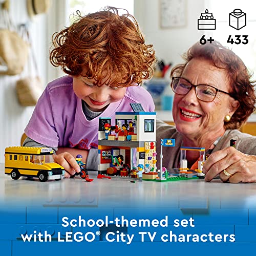 LEGO City School Day 60329 Building Kit; Toy School Playset with 2 City TV Characters, for Kids Aged 6 and up (433 Pieces) from LEGO