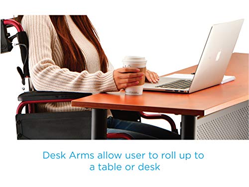 NOVA Heavy Duty Bariatric Transport Chair with 400 lb. Weight Capacity, 22â Extra-Wide Seat with Locking Hand Brakes, Flip Up Arms (for Easy Transfer), Anti-Tippers, 12â Rear Wheels, Color Red by NOVA Medical Products