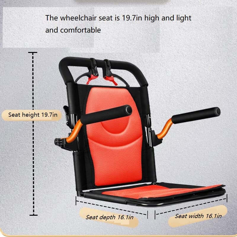 Ultra Light Portable Folding Transport Wheelchair Weight Only 16lbs, Lightweight Transport Travel Chair Support 220Lbs, Aluminum Wheelchair for Adults and Seniors by fukangyiliao