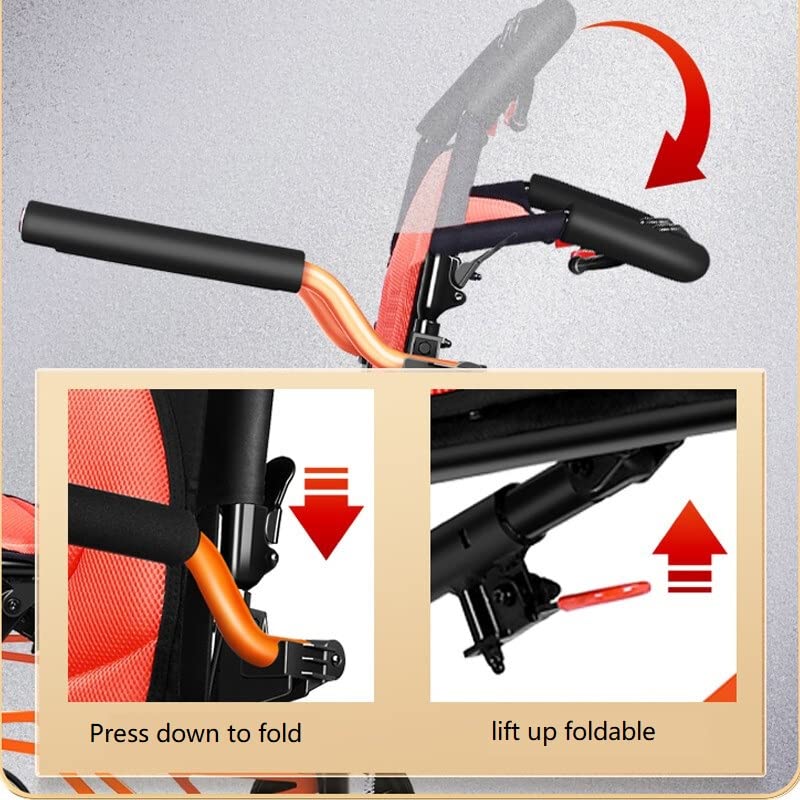 Ultra Light Portable Folding Transport Wheelchair Weight Only 16lbs, Lightweight Transport Travel Chair Support 220Lbs, Aluminum Wheelchair for Adults and Seniors by fukangyiliao