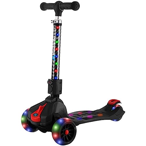 Hover-1 Ziggy Folding Kick Scooter for Kids (5+ Year Old) | Features Lean-to-Turn Axle, Solid PU Tires & Slim-Design, 110 LB Max Load Capacity, Safe, Black by DGL Group