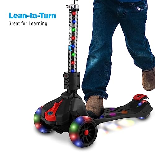 Hover-1 Ziggy Folding Kick Scooter for Kids (5+ Year Old) | Features Lean-to-Turn Axle, Solid PU Tires & Slim-Design, 110 LB Max Load Capacity, Safe, Black by DGL Group