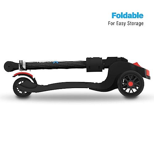 Hover-1 Ziggy Folding Kick Scooter for Kids (5+ Year Old) | Features Lean-to-Turn Axle, Solid PU Tires & Slim-Design, 110 LB Max Load Capacity, Safe, Black by DGL Group