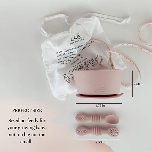 Baby Silicone Feeding Set, Suction Bowl and 2 Training Spoons for Toddler Self-Feeding Training, Baby Feeding Utensils (Sage Green) from 