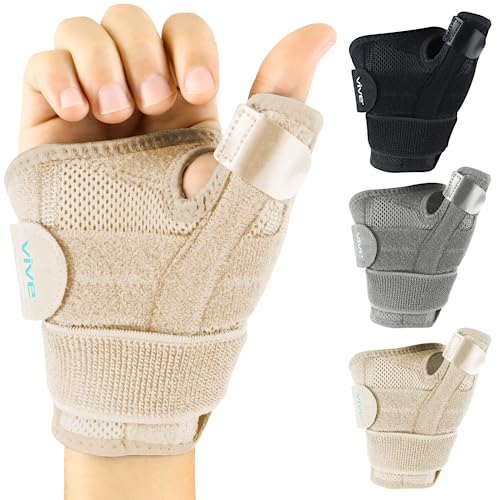 Vive Arthritis Thumb Splint - Spica Support Brace for Right and Left Hand - CMC Osteoarthritis Restriction for Pain, Sprains, Strains, Carpal Tunnel & Trigger Finger - Immobilizer Wrist Strap by Vive Health
