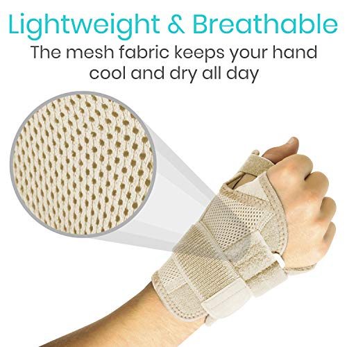 Vive Arthritis Thumb Splint - Spica Support Brace for Right and Left Hand - CMC Osteoarthritis Restriction for Pain, Sprains, Strains, Carpal Tunnel & Trigger Finger - Immobilizer Wrist Strap by Vive Health