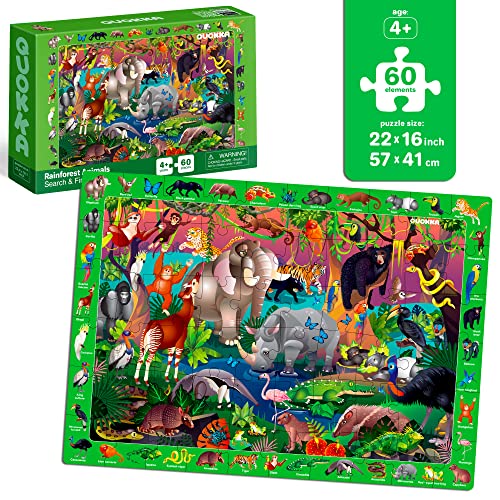60 Pieces Floor Puzzles for Kids Ages 3-5 â 2 Big Toddler Jigsaw Puzzles 4-8 Years Old by QUOKKA â Search & Find Game for Learning Forest and Polar Animals - Gift Sudoku Toys for Boys Girl 6-8-10 from Adducate Ukraine LLC