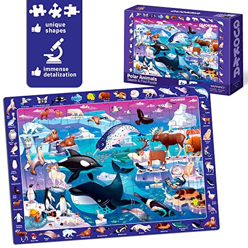 60 Pieces Floor Puzzles for Kids Ages 3-5 â 2 Big Toddler Jigsaw Puzzles 4-8 Years Old by QUOKKA â Search & Find Game for Learning Forest and Polar Animals - Gift Sudoku Toys for Boys Girl 6-8-10 from Adducate Ukraine LLC