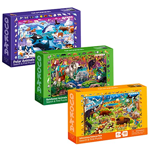 60 Pieces Floor Puzzles for Kids Ages 3-5 â 2 Big Toddler Jigsaw Puzzles 4-8 Years Old by QUOKKA â Search & Find Game for Learning Forest and Polar Animals - Gift Sudoku Toys for Boys Girl 6-8-10 from Adducate Ukraine LLC