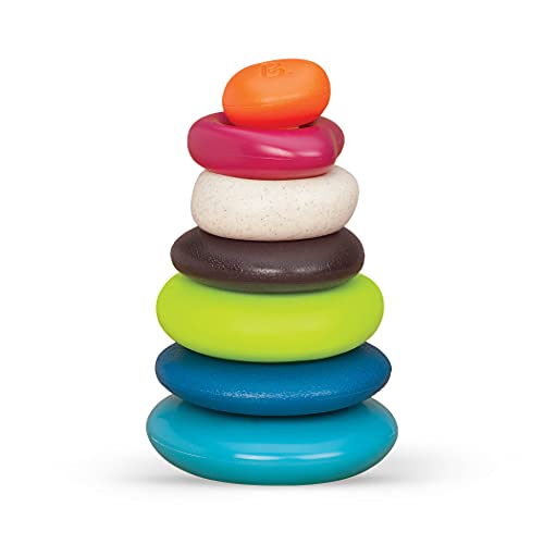 B. toys â Baby Blocks & Stacking Rings â 10 Numbered Blocks & 5 Colorful Rings â Building Play Set for Infants â One Two Squeeze & Stacking Stones â Educational Toys â 6 Months + (BX1971Z) by Branford Ltd.