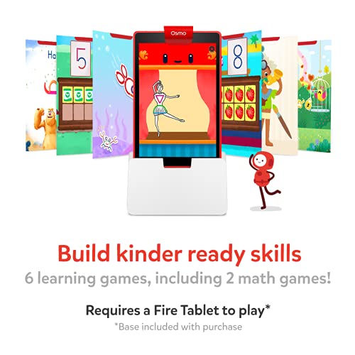 Osmo - Little Genius Starter Kit for Fire Tablet + Early Math Adventure - Valentine Toy/Gift - 6 Educational Games-Counting, Shapes & Phonics-STEM Gifts-Ages 3 4 5(Osmo Fire Tablet Base Included) by Osmo