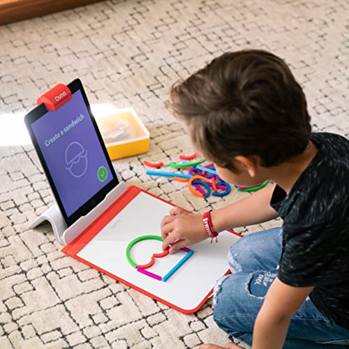 Osmo - Little Genius Starter Kit for Fire Tablet + Early Math Adventure - Valentine Toy/Gift - 6 Educational Games-Counting, Shapes & Phonics-STEM Gifts-Ages 3 4 5(Osmo Fire Tablet Base Included) by Osmo