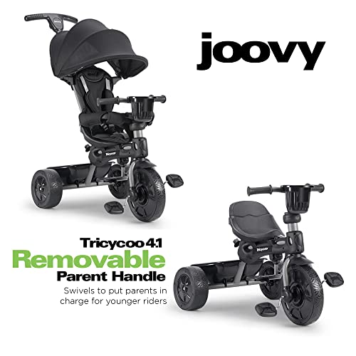 Joovy Tricycoo 4.1 Kid's Tricycle, Push Tricycle, Toddler Trike, 4 Stages, Black by Joovy - Baby