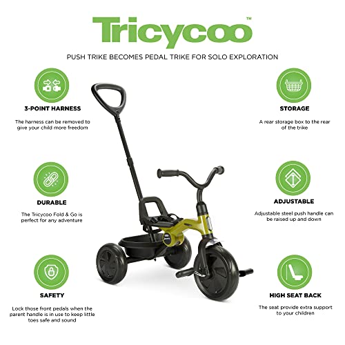 Joovy Tricycoo, Toddler Trike, Compact Lightweight Kids' Folding Trike, Greenamole by Joovy