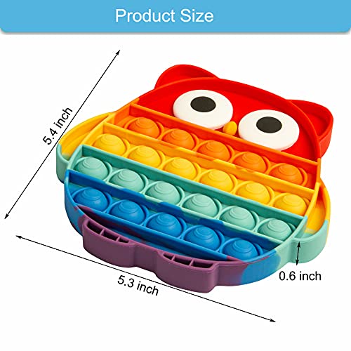 AIZIXIN Pop Bubble Fidget Sensory Toys, Squeeze Sensory Toys, Novelty Gifts for Boys and Girls, Stress Relief and Anti-Anxiety Tools for Kids and Adults (Owl,Rainbow) from AIZIXIN