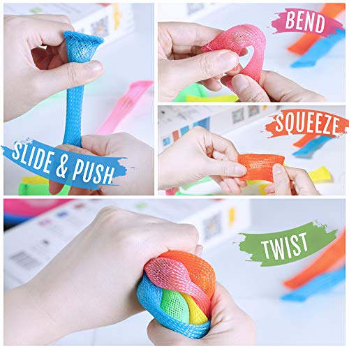 Novelty Place Mesh and Marble Fidget Toys 10 Pcs - Slide Push Squeeze Stress Relieve Anti-Anxiety for Adults & Kids - Mesh Texture Sensory Tools Help with ADHD/ADD/OCD, Autism & Depression from Novelty Place