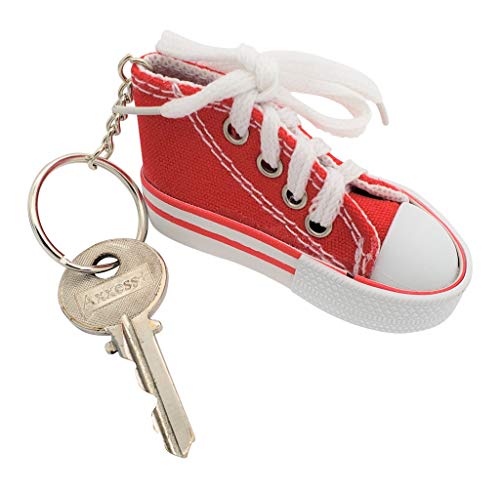 Pink 1 Pack - Miniature Sneaker Shoes Keychains (3") 6 Colors: Pink, Light Blue, Green, Red, Blue, Black. Backpacks, Key Chains, Great Party Favor Novelty Toy. Shoes for Dolls. (Pink) from Zugar Land