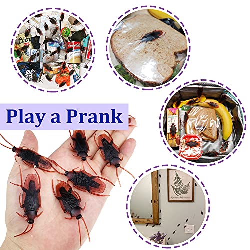 Pynqdfu 100 Pcs Plastic Fake Roaches,Prank Fake Cockroaches Scary Insects Realistic Bugs,Novelty Cockroach Toys for Halloween,Party by Pynqdfu