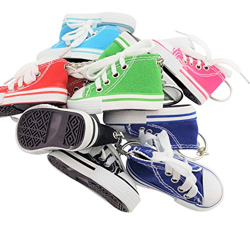 Pink 1 Pack - Miniature Sneaker Shoes Keychains (3") 6 Colors: Pink, Light Blue, Green, Red, Blue, Black. Backpacks, Key Chains, Great Party Favor Novelty Toy. Shoes for Dolls. (Pink) from Zugar Land