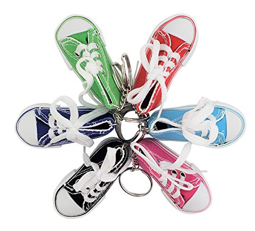Pink 1 Pack - Miniature Sneaker Shoes Keychains (3") 6 Colors: Pink, Light Blue, Green, Red, Blue, Black. Backpacks, Key Chains, Great Party Favor Novelty Toy. Shoes for Dolls. (Pink) from Zugar Land