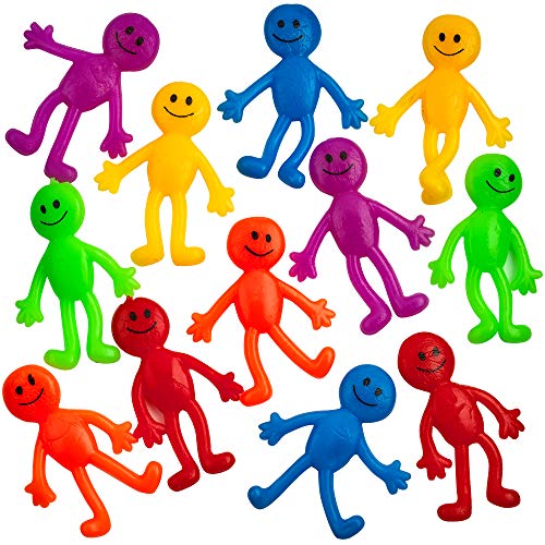 Stretchy Bendable Man (36 Pack) Assorted Fun Colors, A Sticky, Stretchable, Slimy, Gooey Texture, Toy For Stress Anxiety Relief, Great Party Favor, Stocking Stuffer from Bedwina