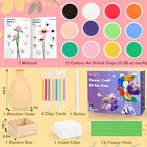 Flower Crafts for Kids Ages 8-12| Arts and Crafts for Girls | Make Your Own Flower Bouquet and Vase Crafts | Art and Craft with One Set of Tools DIY Flower Bouquet | Christmas Craft Gifts for Kids from Dreamon