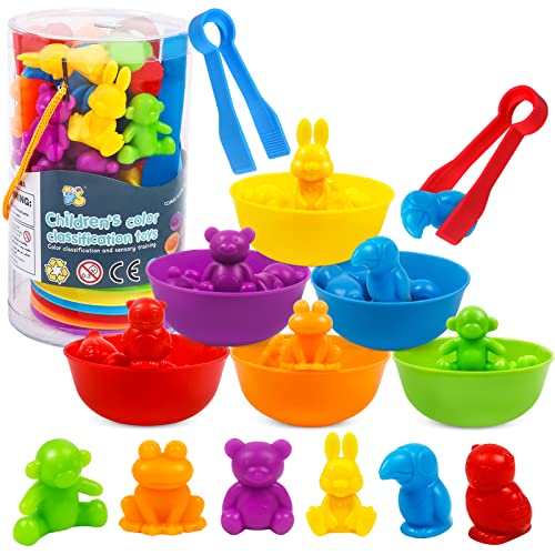 Counting Animal Matching Games Color Sorting Toys with Bowls Preschool Learning Activities for Math Educational Sensory Training Montessori STEM Toy Sets Gift for Toddlers Kids Boys Girls Ages 3 4 5 6 from USATDD