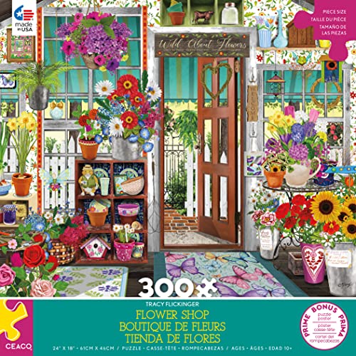 Ceaco - Tracy Flickinger - Flower Shop - Oversized 300 Piece Jigsaw Puzzle by CEACO