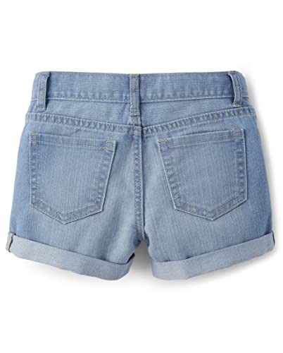 The Children's Place Girls' Roll Cuff Shortie 3 Pack, Denim 3-Pack, 6X/7 from The Children's Place
