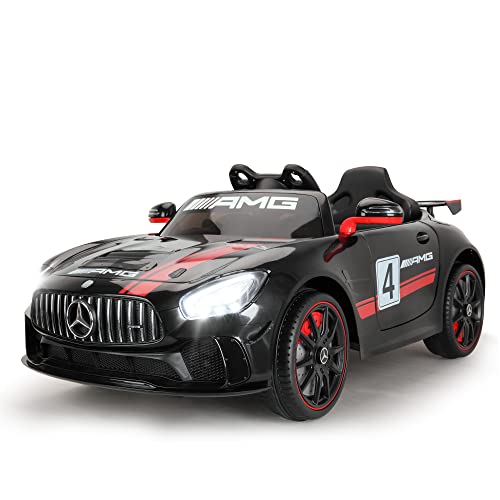 TOBBI Electric Car for Kids, 12V Licensed Mercedes Benz AMG GT Ride On Toy with Parental Remote Control, 2 Speed Kidsâ Electric Vehicle with Double Opening Doors/Music/LED Lights -Carbon Black by TOBBI