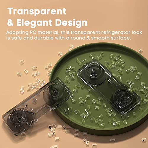 EUDEMON 2 Pack Childproof Refrigerator Lock, Baby Safety French Fridge Door Lock, Freezer Lock, Invisible Cabinet Cupboard Lock for Toddlers, Easy to Install, no Tools Need or Drill (Clear-Black) from Ningbo Eudemon Child Protective Equipment Co., Ltd.
